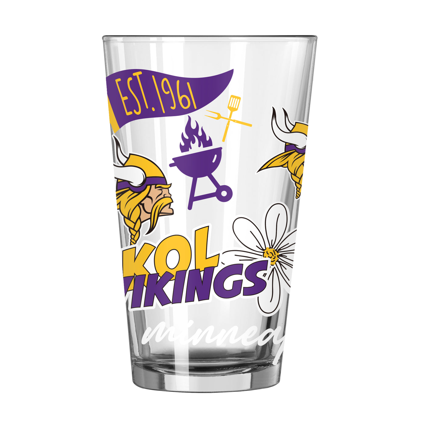 Minnesota Vikings 16oz Native Pint Glass
