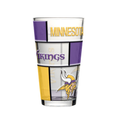 Minnesota Vikings 16oz Quilted Stained Pint Glass
