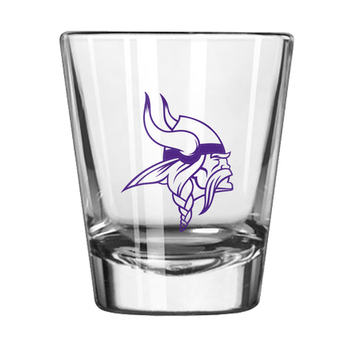 Minnesota Vikings 2oz Gameday shot glass featuring team logo and colors, perfect for football fans and collectible drinkware.