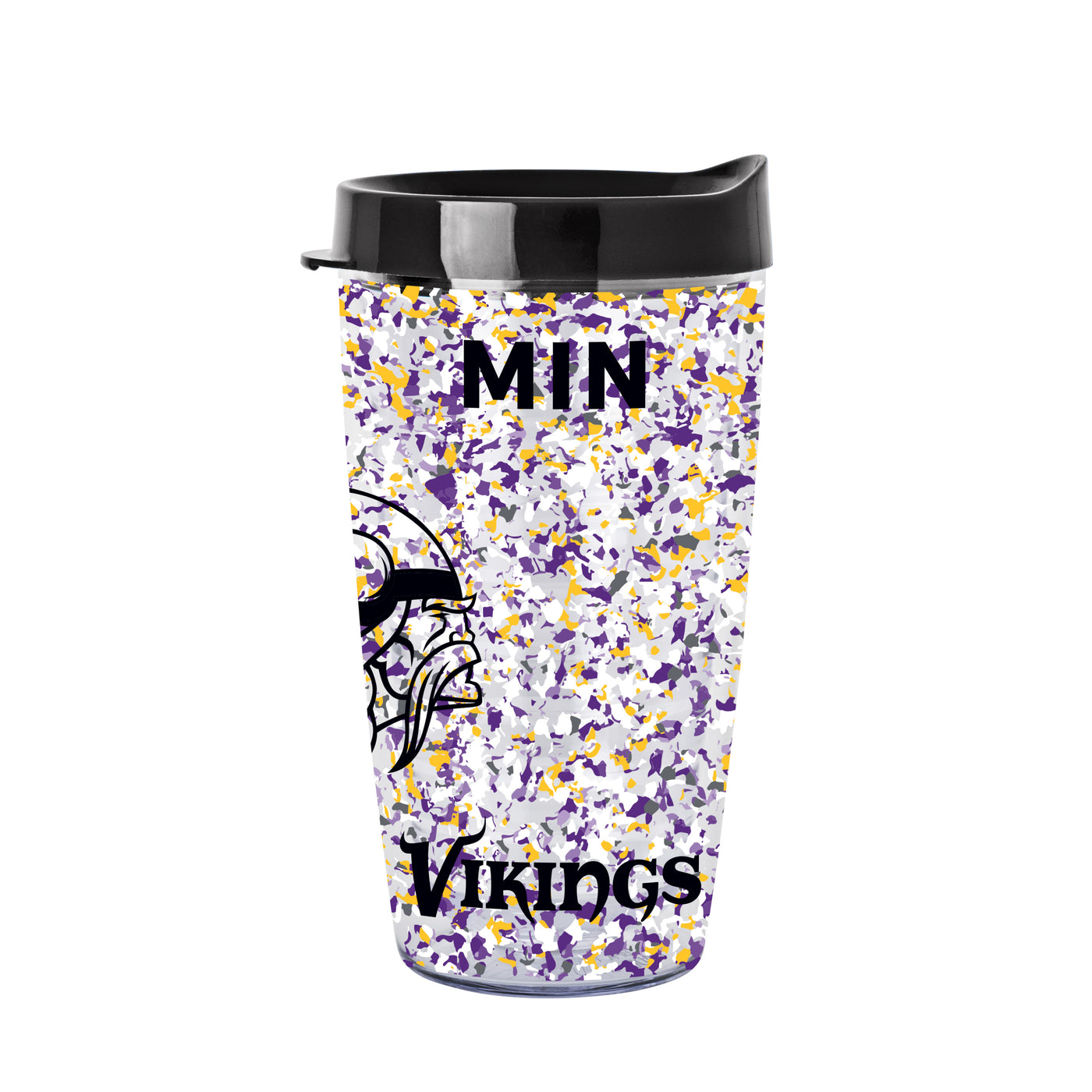 Minnesota Vikings 16oz Terrazzo Dbl Wall Clear Tumbler