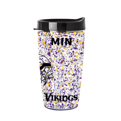 Minnesota Vikings 16oz Terrazzo Dbl Wall Clear Tumbler
