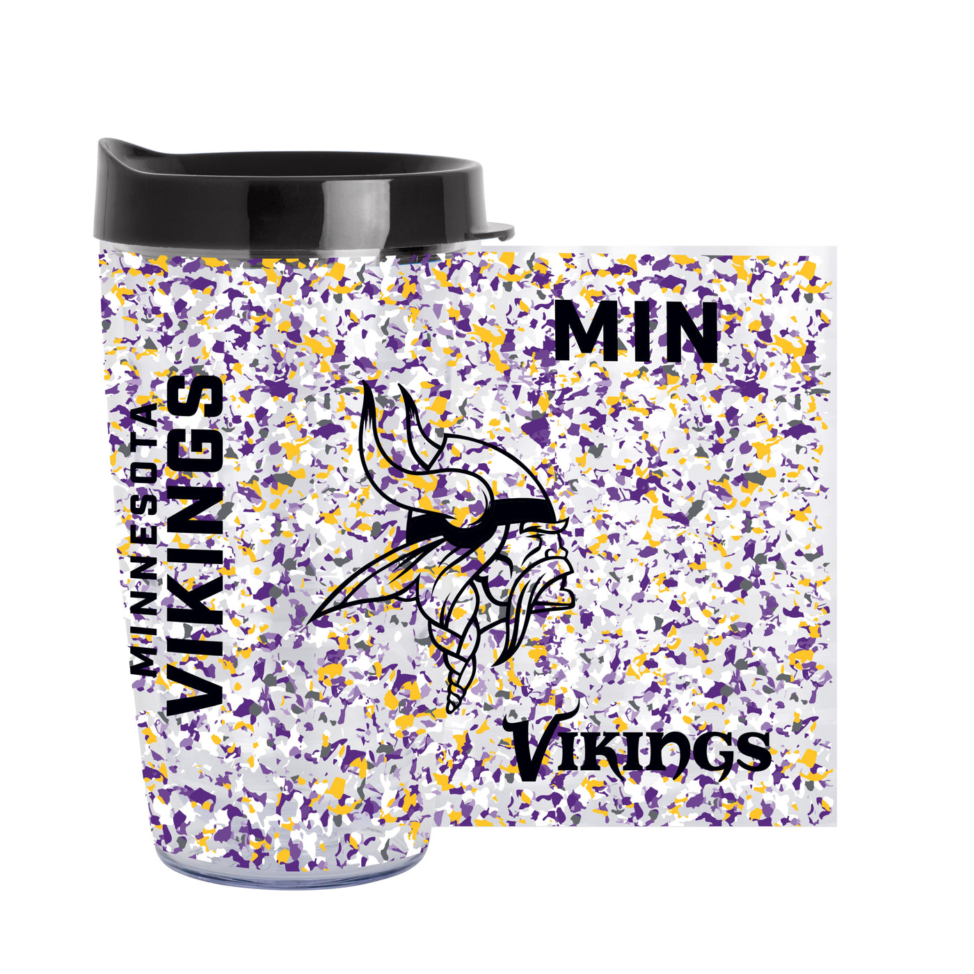 Minnesota Vikings 16oz Terrazzo Dbl Wall Clear Tumbler