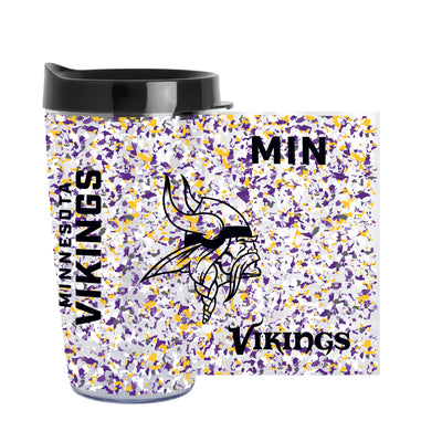 Minnesota Vikings 16oz Terrazzo Dbl Wall Clear Tumbler