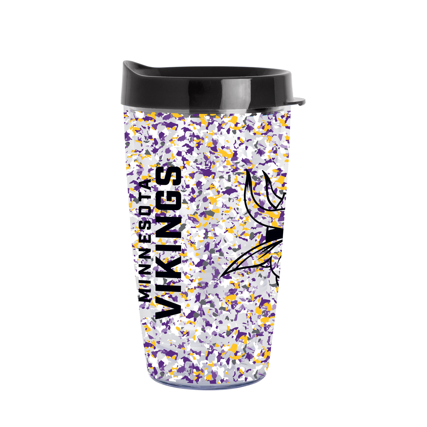 Minnesota Vikings 16oz Terrazzo Dbl Wall Clear Tumbler