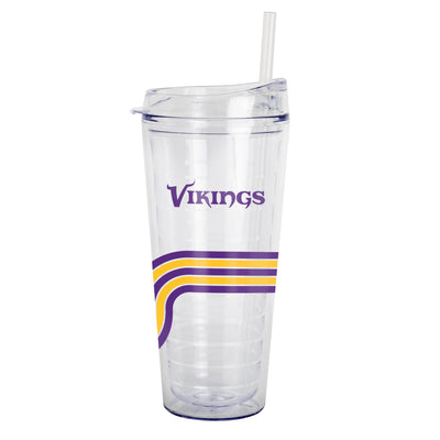 Minnesota Vikings 22oz Waves Dbl Wall Clear Tumbler