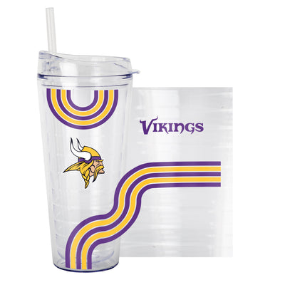 Minnesota Vikings 22oz Waves Dbl Wall Clear Tumbler