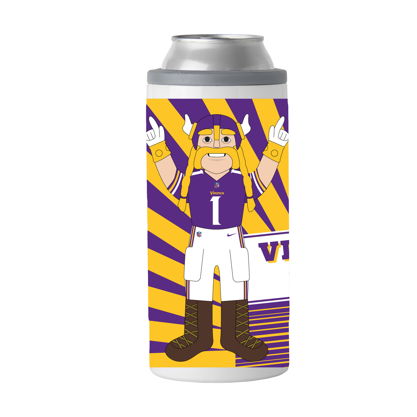 Minnesota Vikings 12oz Mascot Slim Can Coolie