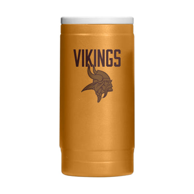 Minnesota Vikings  Huddle Powder Coat Slim Can Coolie