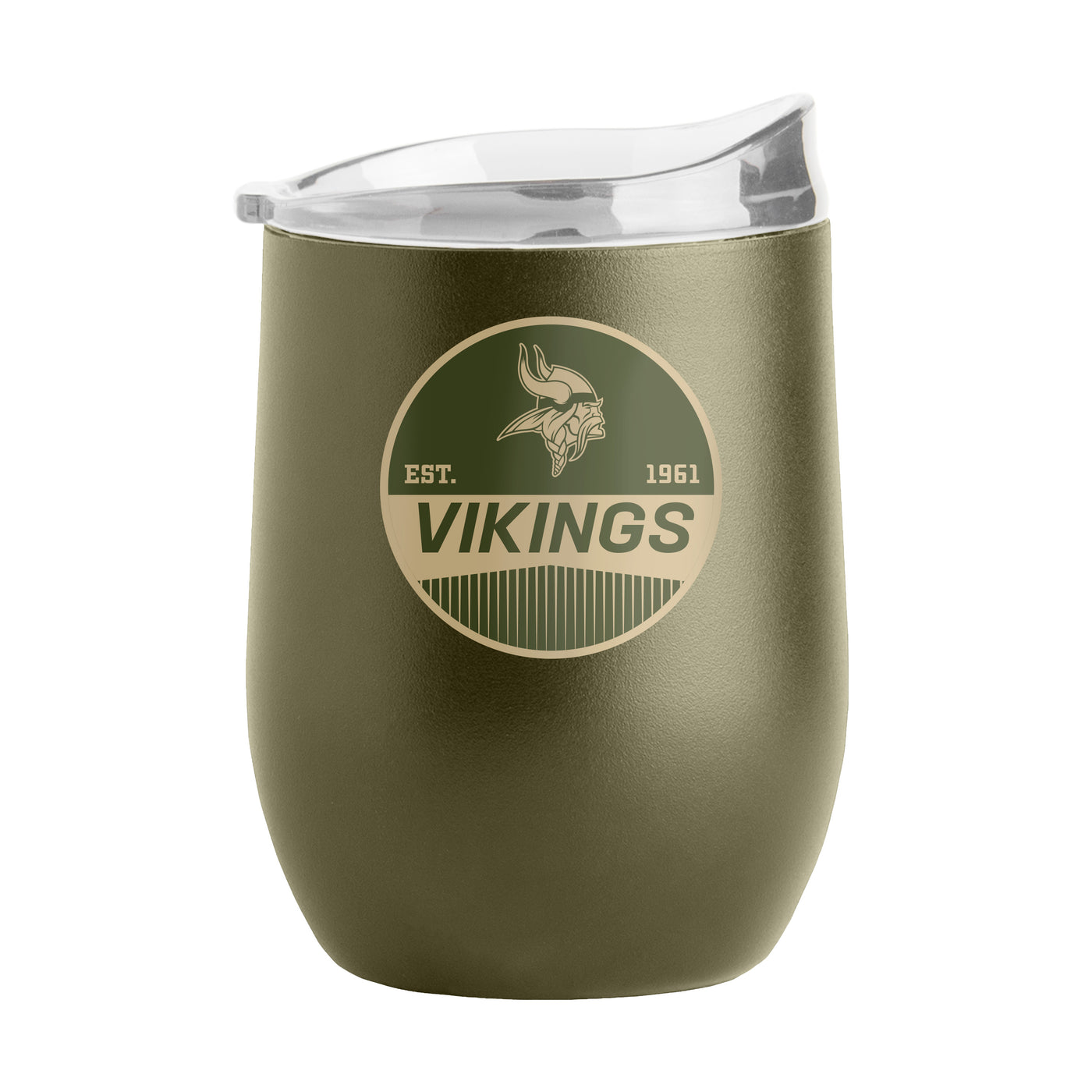 Minnesota Vikings 16oz Badge Powder Coat Curved Beverage - Logo Brands