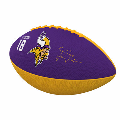 Minnesota Vikings Justin Jefferson Players Mini Size Rubber Football