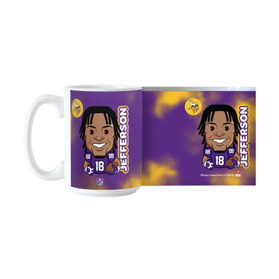 Minnesota Vikings Justin Jefferson Caricature 15oz Sublimated Mug