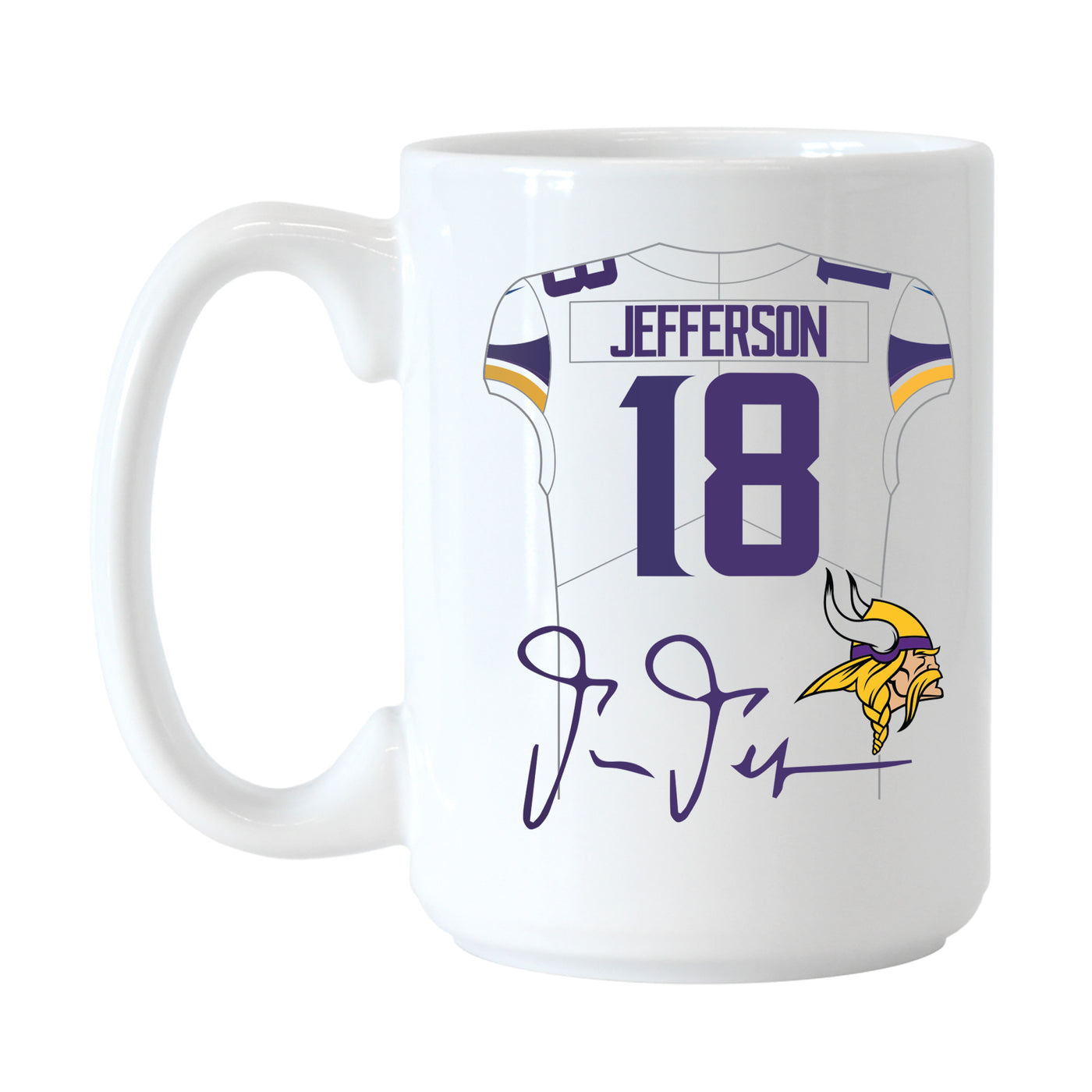 Minnesota Vikings 15oz Justin Jefferson Jersey Sublimated Mug