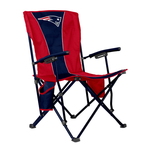 New England Patriots Big Boy Hard Arm Chair by Logo Brands, sturdy furniture with team logo and comfortable armrests, ideal for fans.
