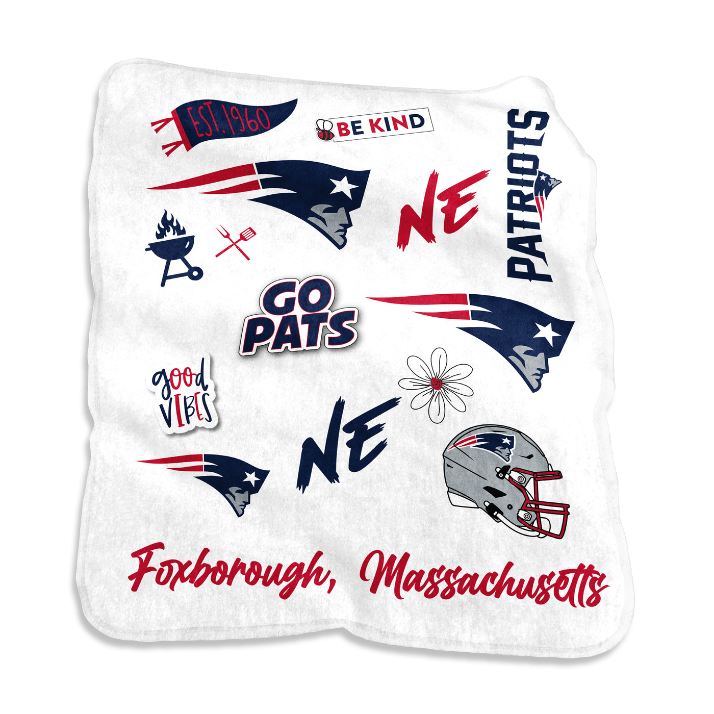 New England Patriots Native Raschel Throw
