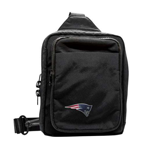 New England Patriots Dash Pack bag featuring team logo in red, white, and blue with multiple compartments for organization.