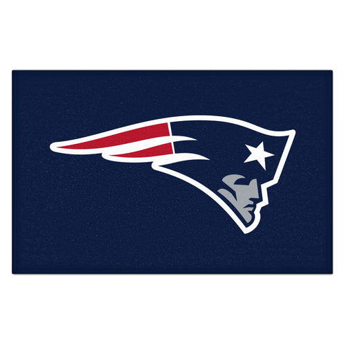 NFL New England Patriots starter mat featuring team logo and colors, made by Logo Brands, ideal for sports fans' home decor.