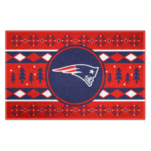 NFL New England Patriots holiday sweater starter mat with team logo and festive design, perfect for Patriots fans during holidays