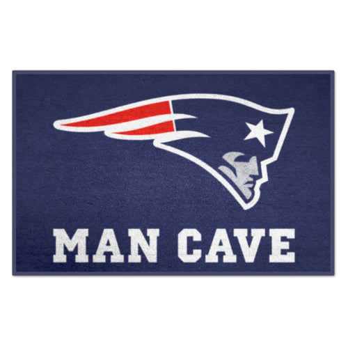 NFL New England Patriots man cave starter mat by Logo Brands, featuring team logo and Patriots-themed design.