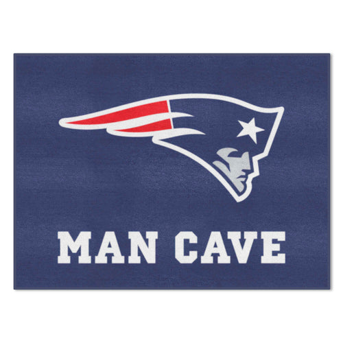 New England Patriots Man Cave Allstar logo mat by Logo Brands featuring team colors and Patriots emblem for NFL fans.