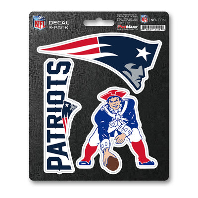 NFL - New England Patriots Decal 3-pk