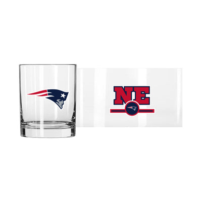 New England Patriots 14oz Letterman Rocks Glass