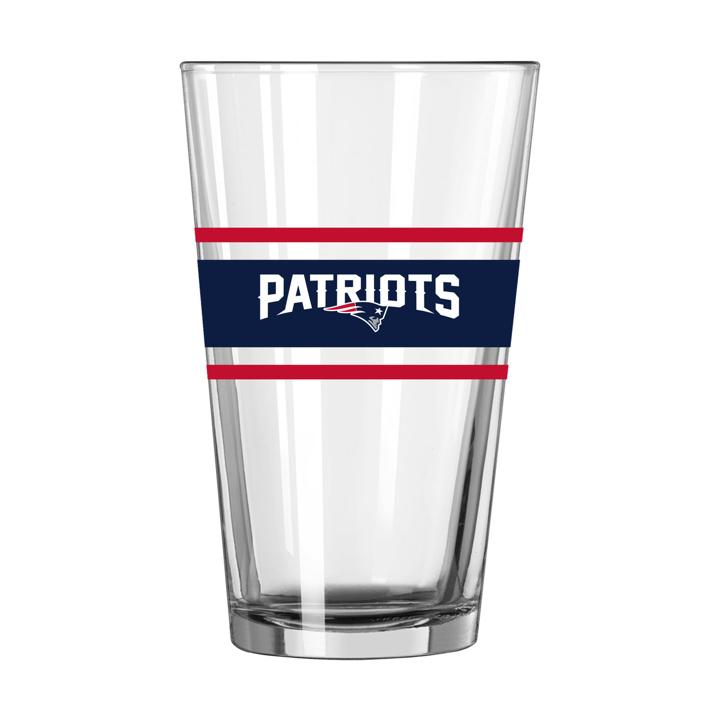 New England Patriots 16oz Stripe Pint Glass