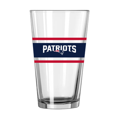 New England Patriots 16oz Stripe Pint Glass