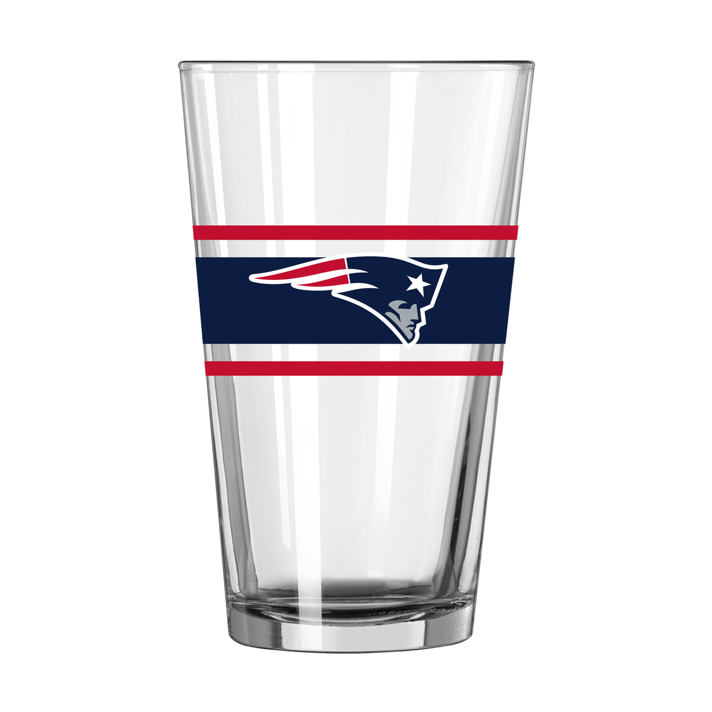 New England Patriots 16oz Stripe Pint Glass