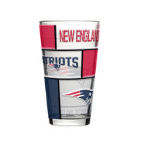 New England Patriots 16oz Quilted Stained Pint Glass