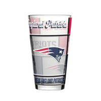 New England Patriots 16oz Quilted Stained Pint Glass