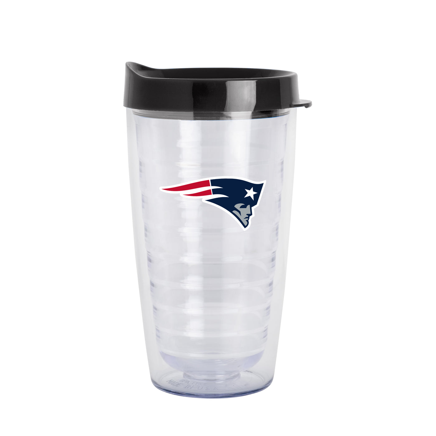 New England Patriots 16oz Flipside Dbl Wall Clear Tumbler