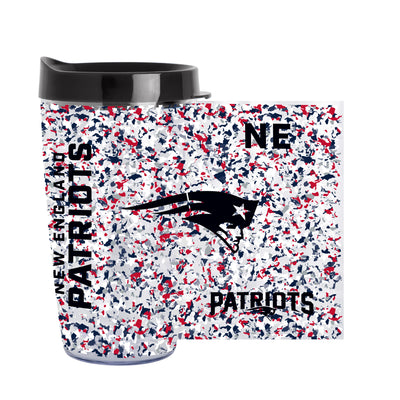 New England Patriots 16oz Terrazzo Dbl Wall Clear Tumbler