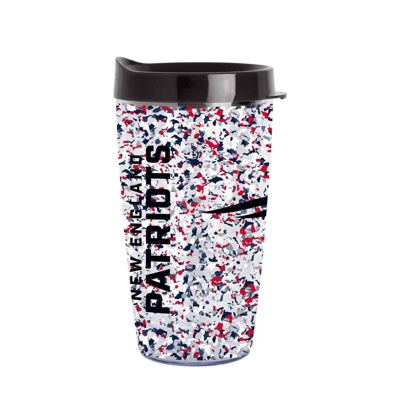 New England Patriots 16oz Terrazzo Dbl Wall Clear Tumbler