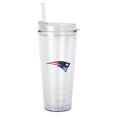 New England Patriots 22oz Flipside Dbl Wall Clear Tumbler