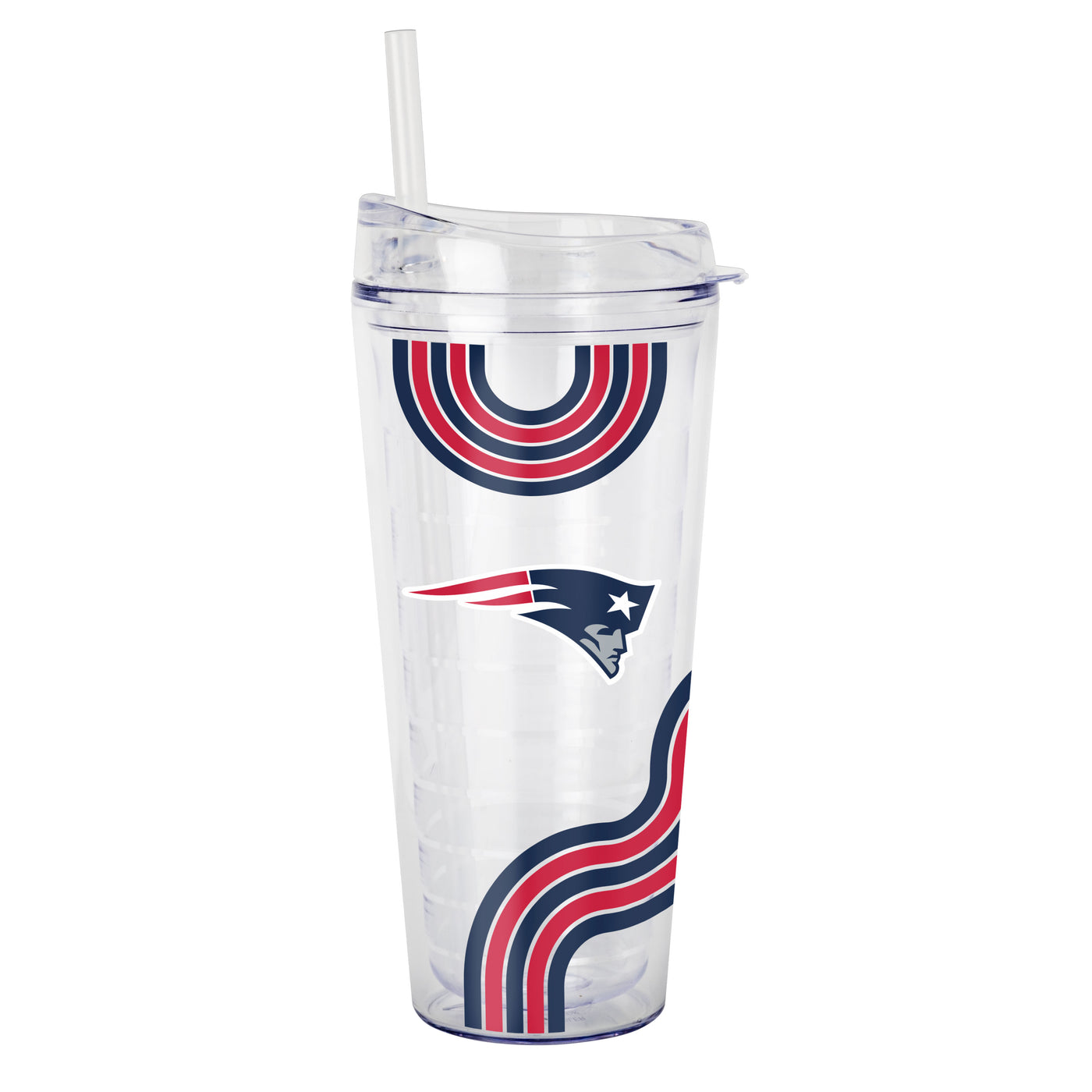 New England Patriots 22oz Waves Dbl Wall Clear Tumbler