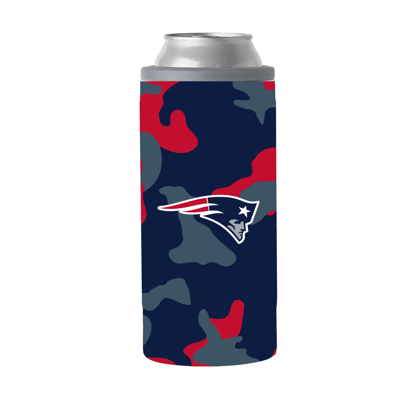 New England Patriots Camo Swagger 12oz Slim Can Coolie