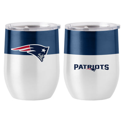 New England Patriots Colorblock 16oz Stainless Curved Beverage - Logo Brands