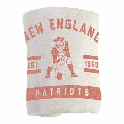 New England Patriots Retro Sublimated Sweatshirt Blanket