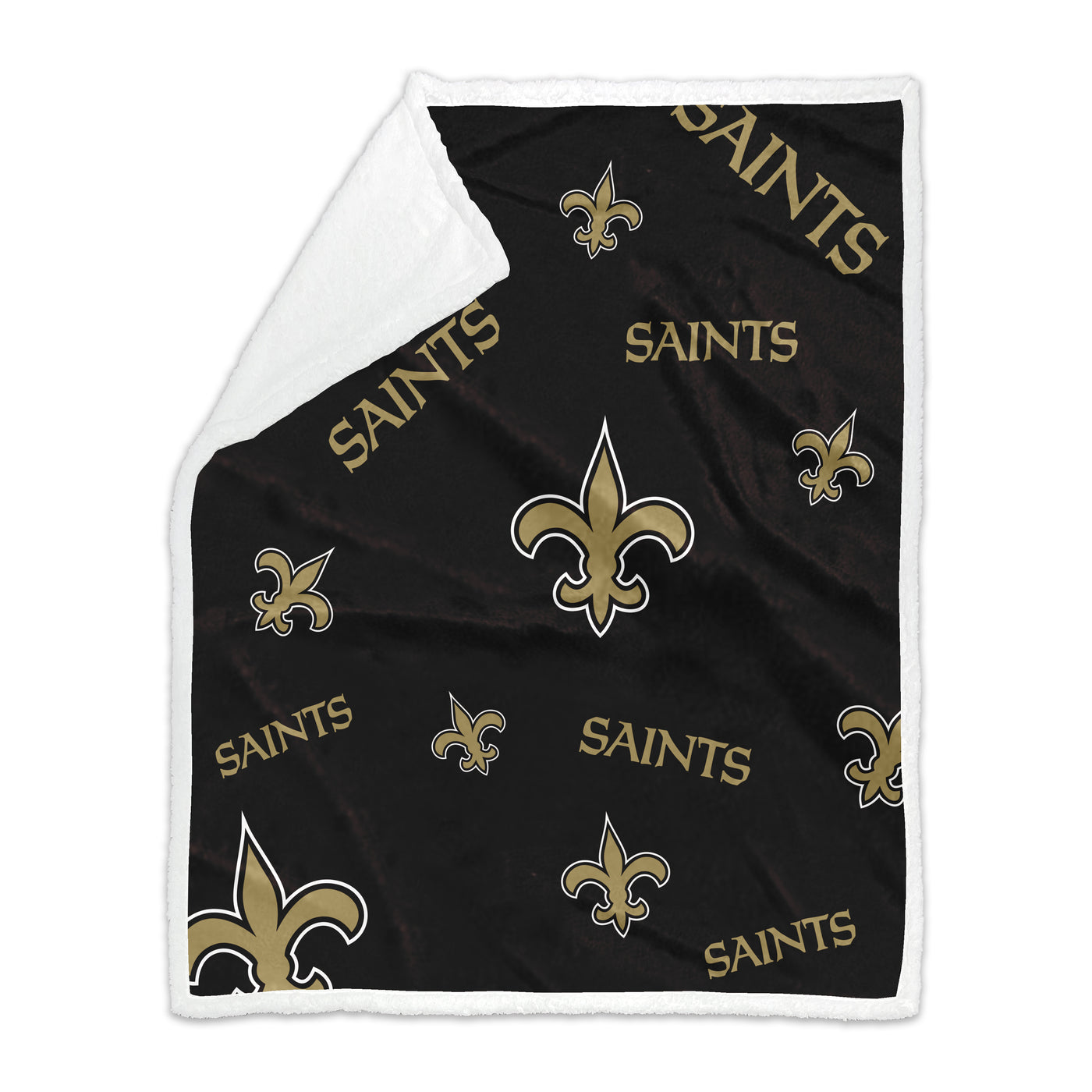 New Orleans Saints 50x60 Repeating Plush Sherpa Throw