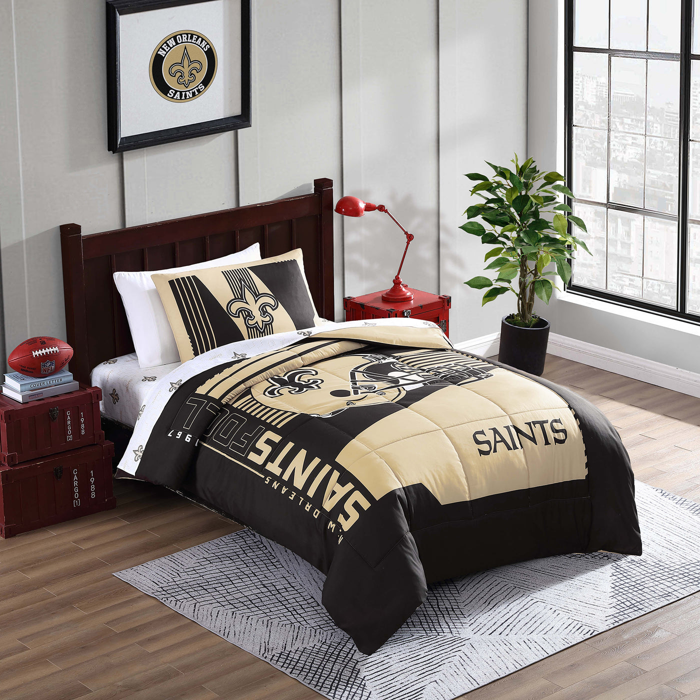 New Orleans Saints Status Bed In A Bag Twin