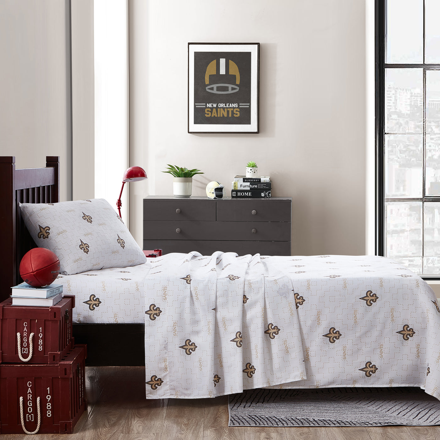 New Orleans Saints Scatter Sheet Set Twin