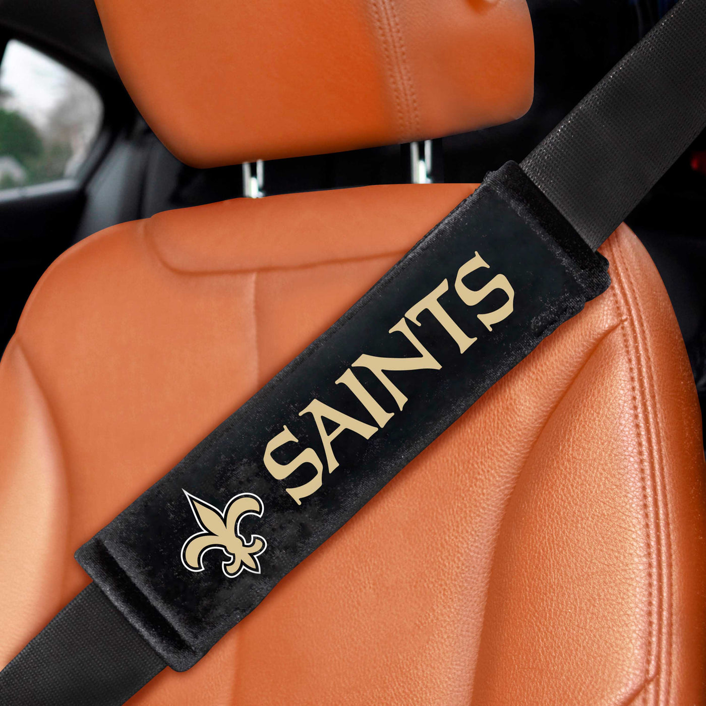 NFL - New Orleans Saints Embroidered Seatbelt Pad - Pair
