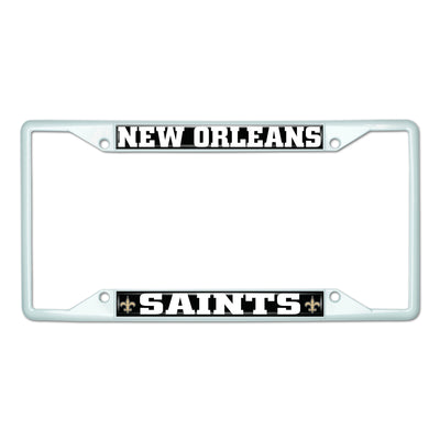 NFL - New Orleans Saints-White License Plate Frame