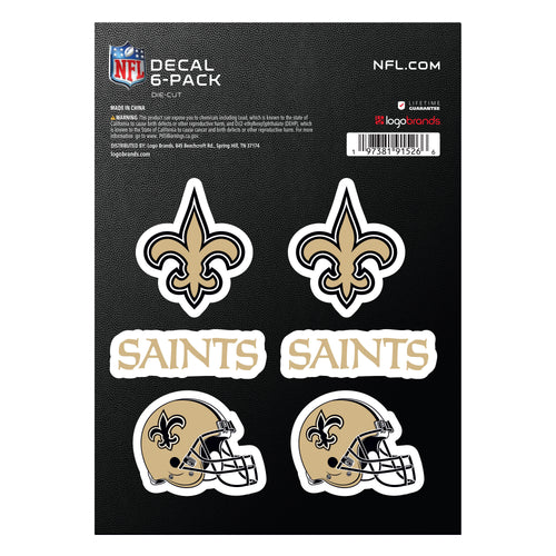 New Orleans Saints decal sticker featuring team logo, perfect for fans to decorate laptops, water bottles, or cars.