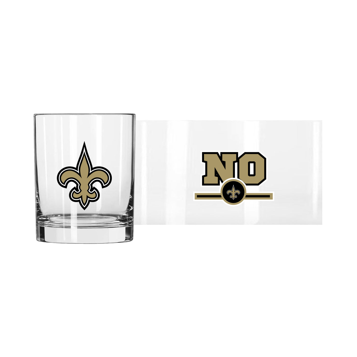 New Orleans Saints 14oz Letterman Rocks Glass