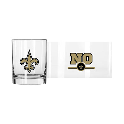 New Orleans Saints 14oz Letterman Rocks Glass