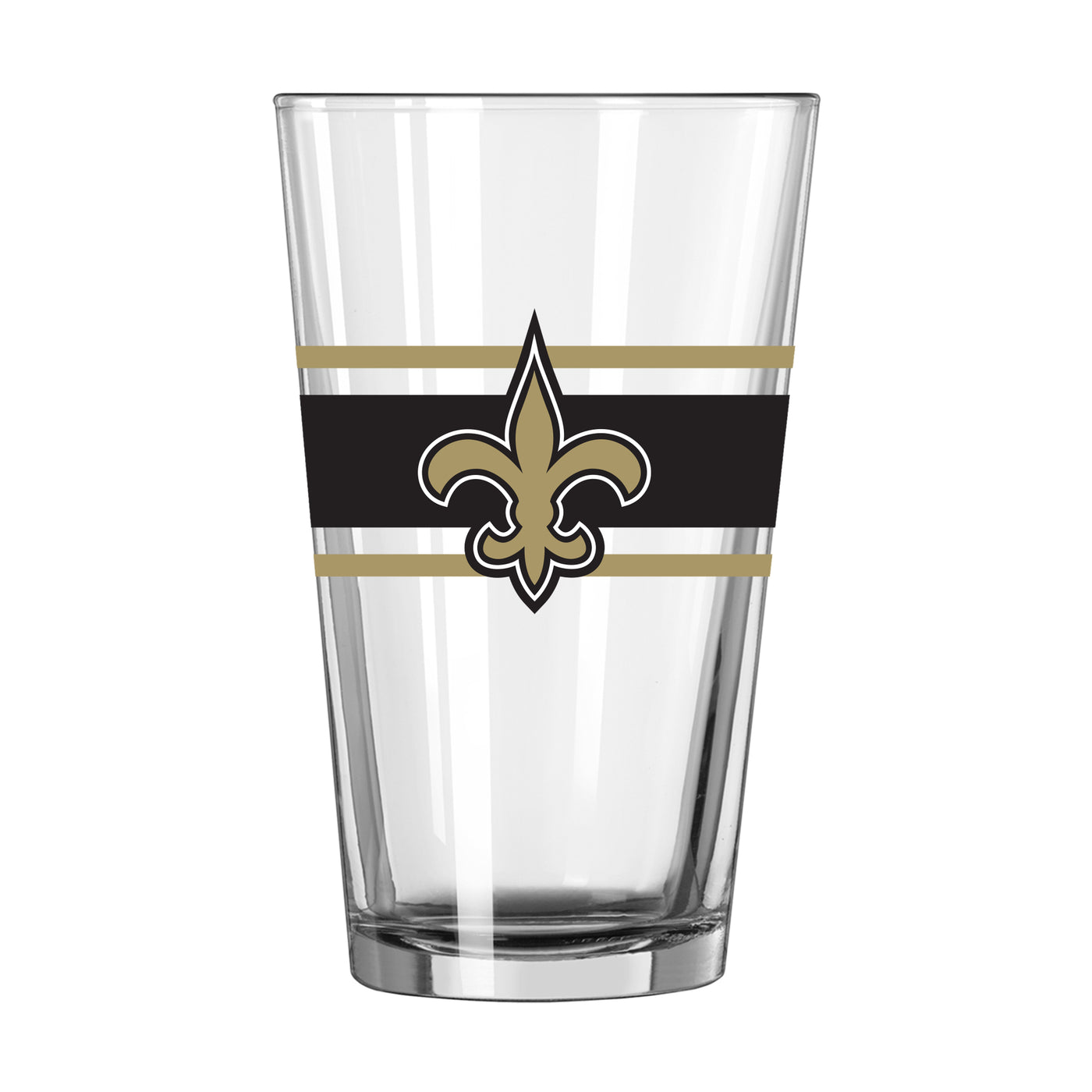 New Orleans Saints 16oz Stripe Pint Glass - Logo Brands