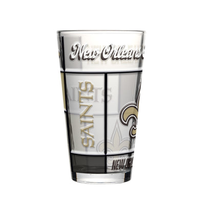 New Orleans Saints 16oz Quilted Stained Pint Glass