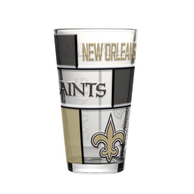 New Orleans Saints 16oz Quilted Stained Pint Glass