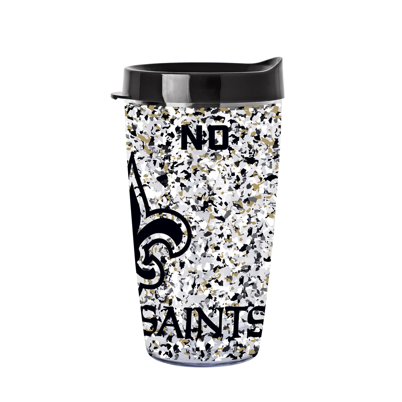 New Orleans Saints 16oz Terrazzo Dbl Wall Clear Tumbler
